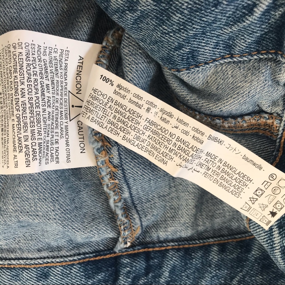 Zara Balloon Sleeves Cropped Denim Jacket Blue M - Picture 13 of 13